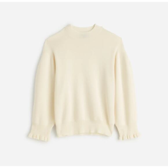 Madewell Sweaters - NWT Madewell Merino Wool Ruffle Mockneck Sweater In Ivory Size Small